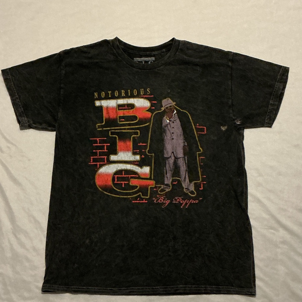 Notorious B.I.G. Graphic Big Pappa Tee in Black Large NWOT